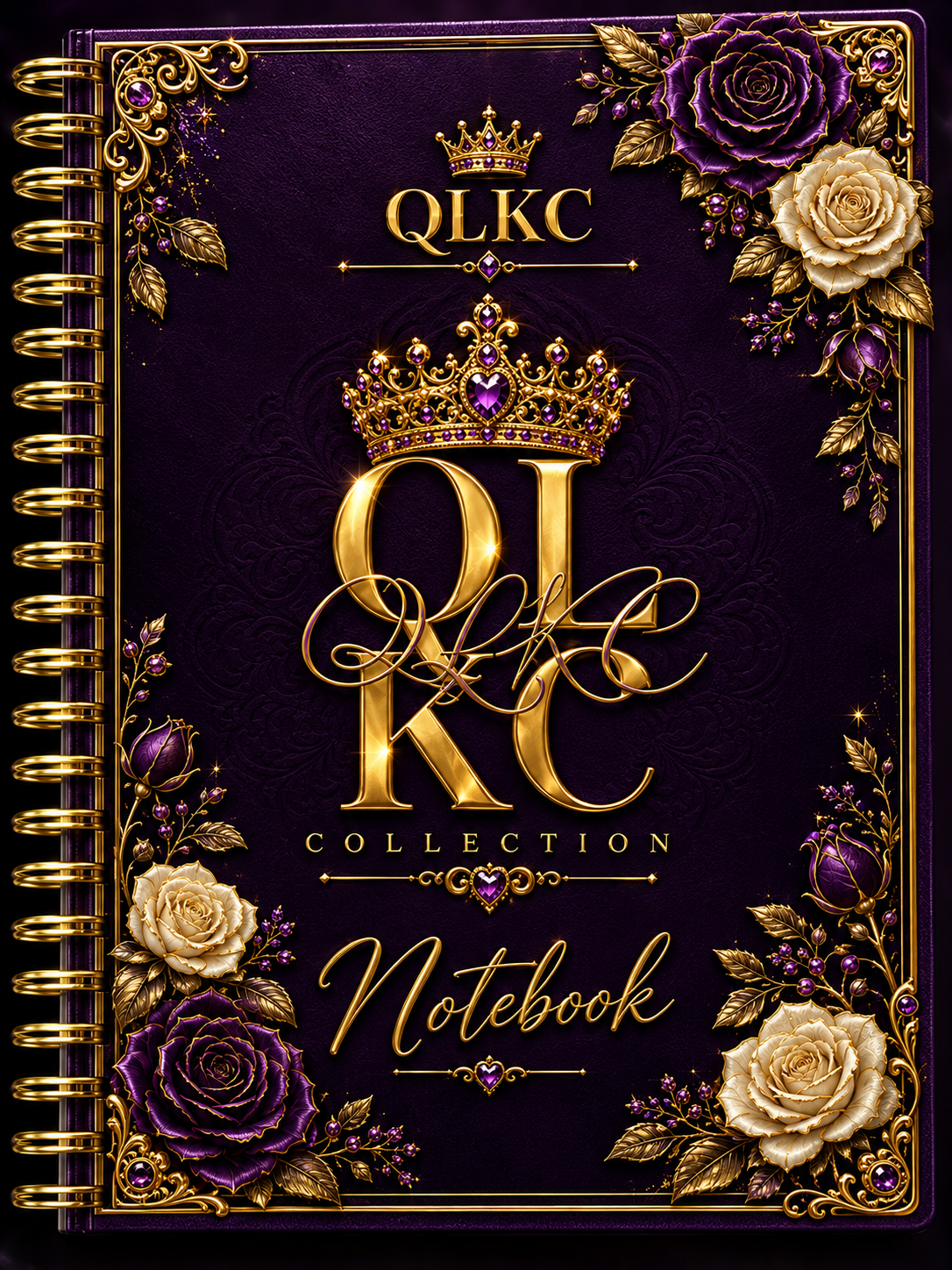 QLKC Royal Purple & Gold Luxury Notebook