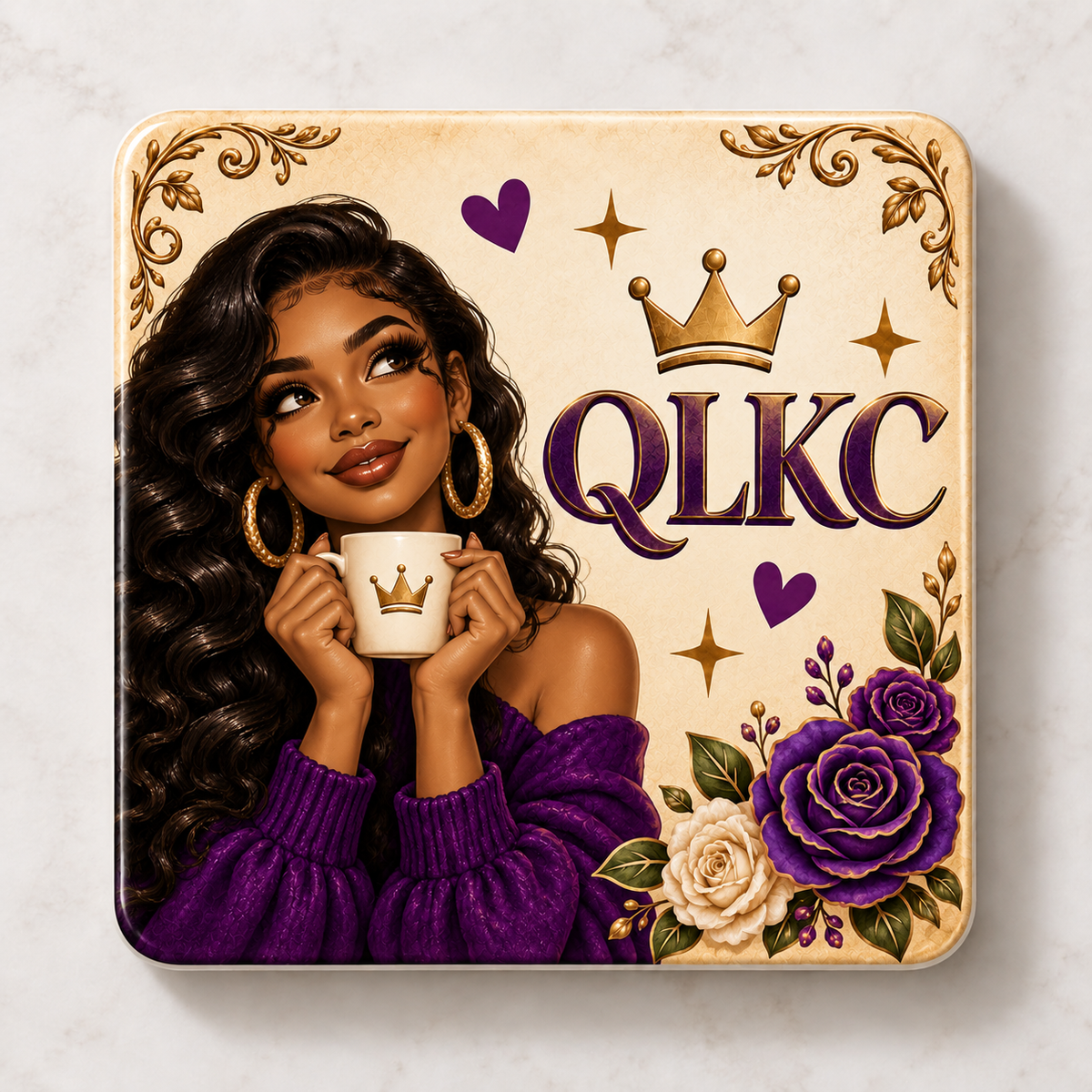 Royal Rose Ceramic Coaster – QLKC Collection