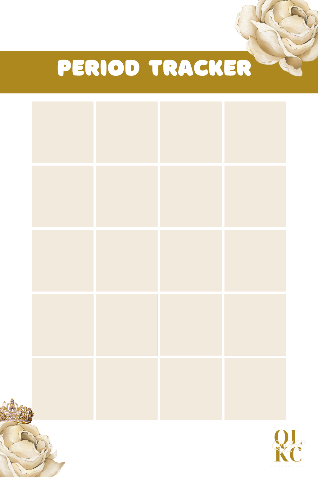 QLKC Royal Cycle Tracker Planner