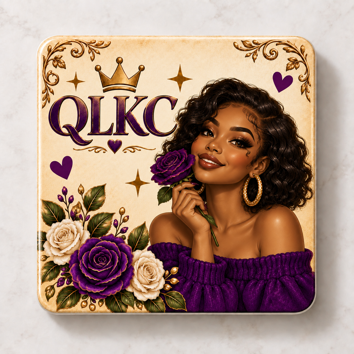 Royal Rose Ceramic Coaster – QLKC Collection