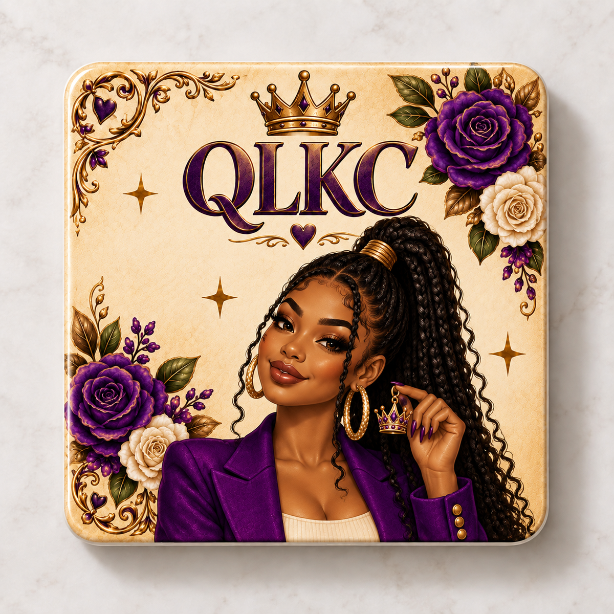 Royal Rose Ceramic Coaster – QLKC Collection