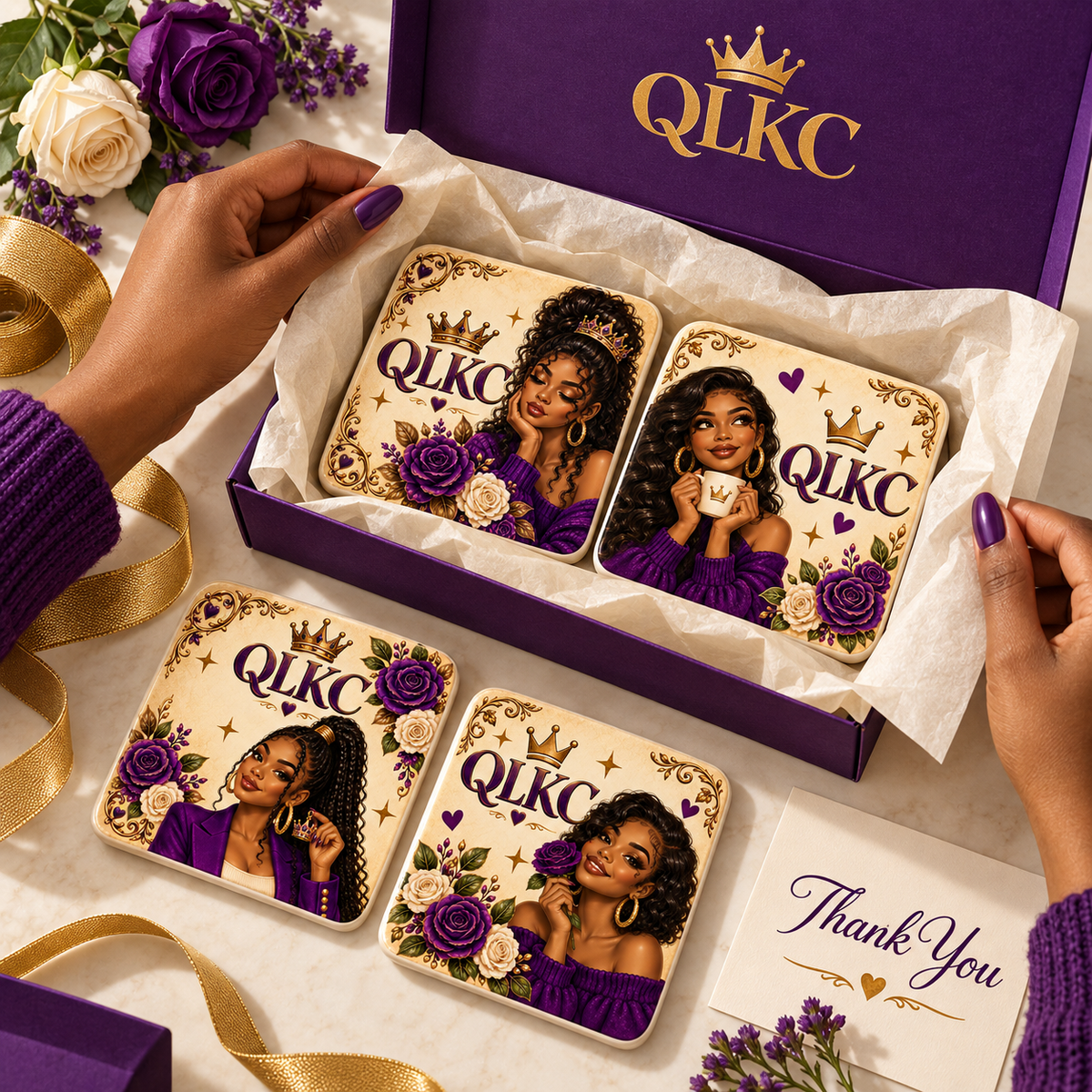 Royal Rose Ceramic Coaster – QLKC Collection