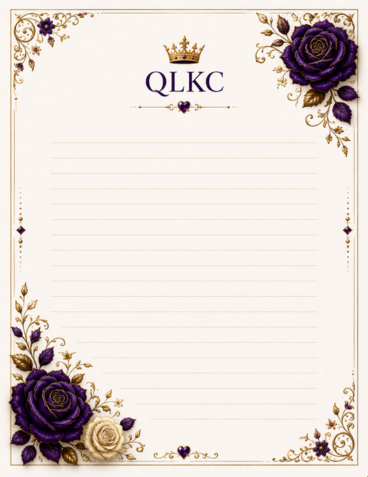QLKC Royal Rose Stationery — 30 Sheets