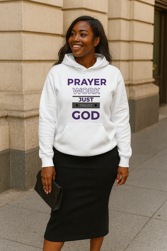 Royal Purple QLKC purple sweatshirt /Prayer work just trust God