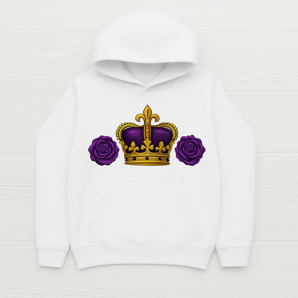 Royal Rose & Crown Design Sweat Shirt and Hoodie