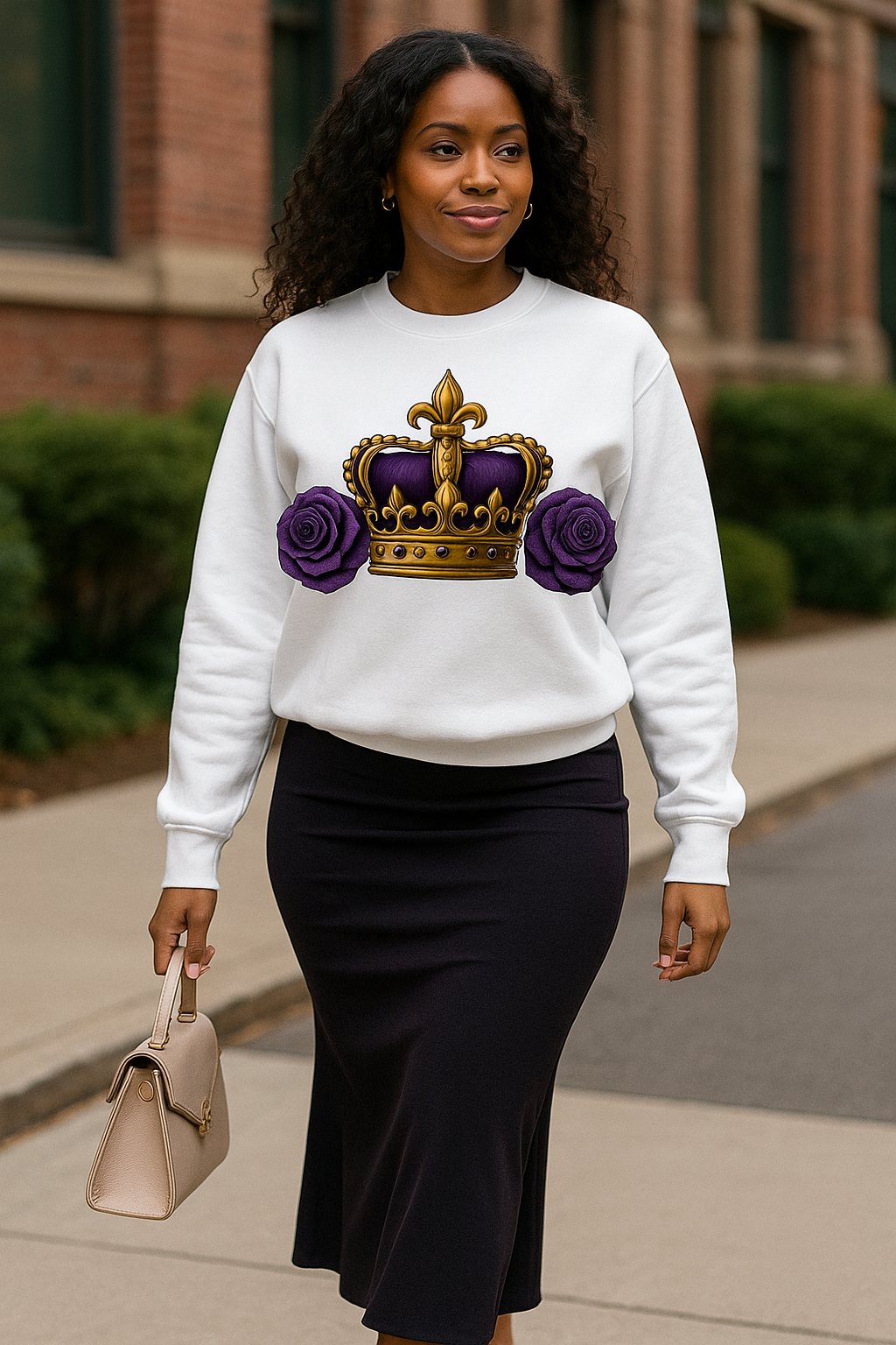 Royal Rose & Crown Design Sweat Shirt and Hoodie